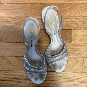Silver formal heels
